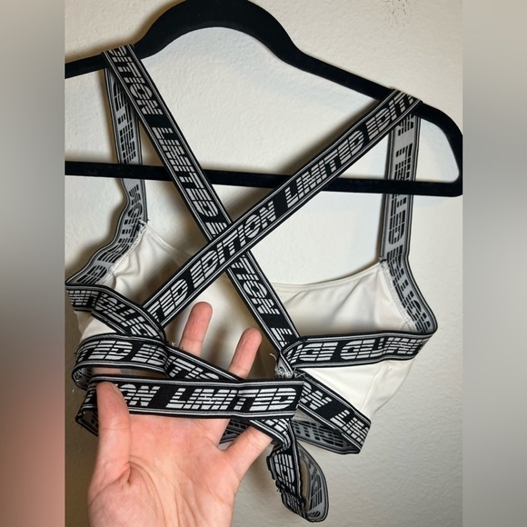 Forever 21 White Sports Bra with Logo Straps - Picture 3 of 4